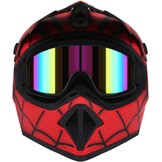 Motorcrosshelm, DOT Fullface helm, Spiderman-stijl, motorcross, fietshelm, offroad, crosshelm, met veiligheidsbril, uniseks, jeugd en kinderen
