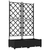 vidaXL Plantenbak 2 st Zwart 80 x 40 x 125,5 cm PP
