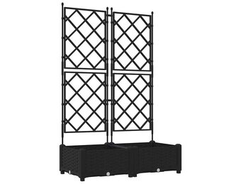 vidaXL Plantenbak 2 st Zwart 80 x 40 x 125,5 cm PP