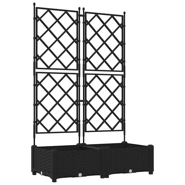 vidaXL Plantenbak 2 st Zwart 80 x 40 x 125,5 cm PP