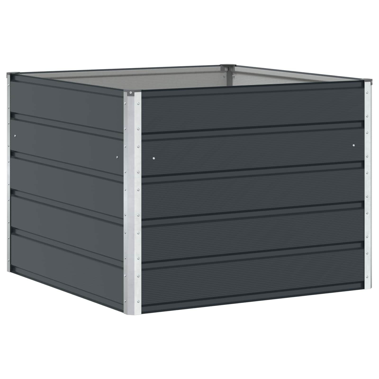 vidaXL Plantenbak Antraciet 100 x 100 x 75 cm Staal