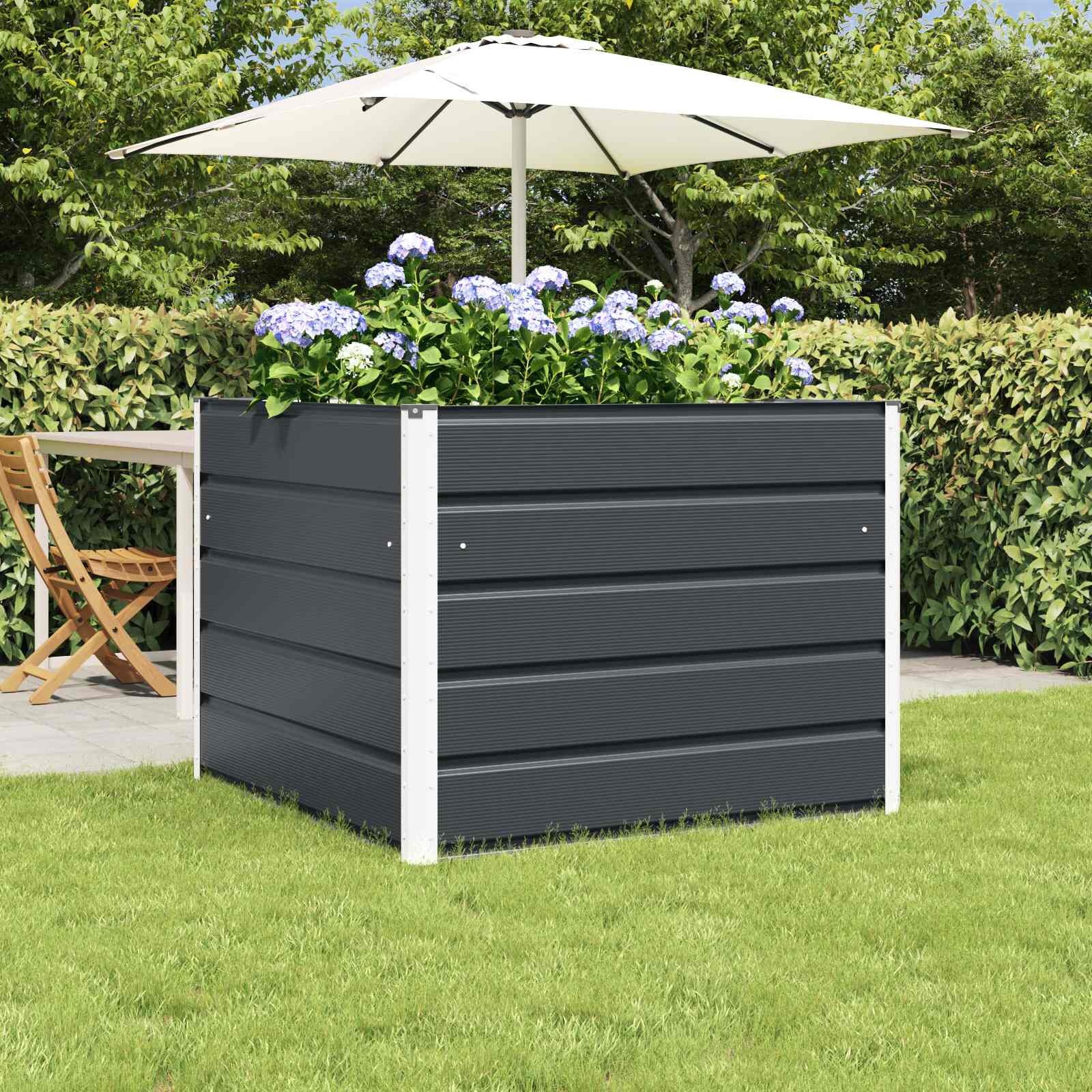 vidaXL Plantenbak Antraciet 100 x 100 x 75 cm Staal