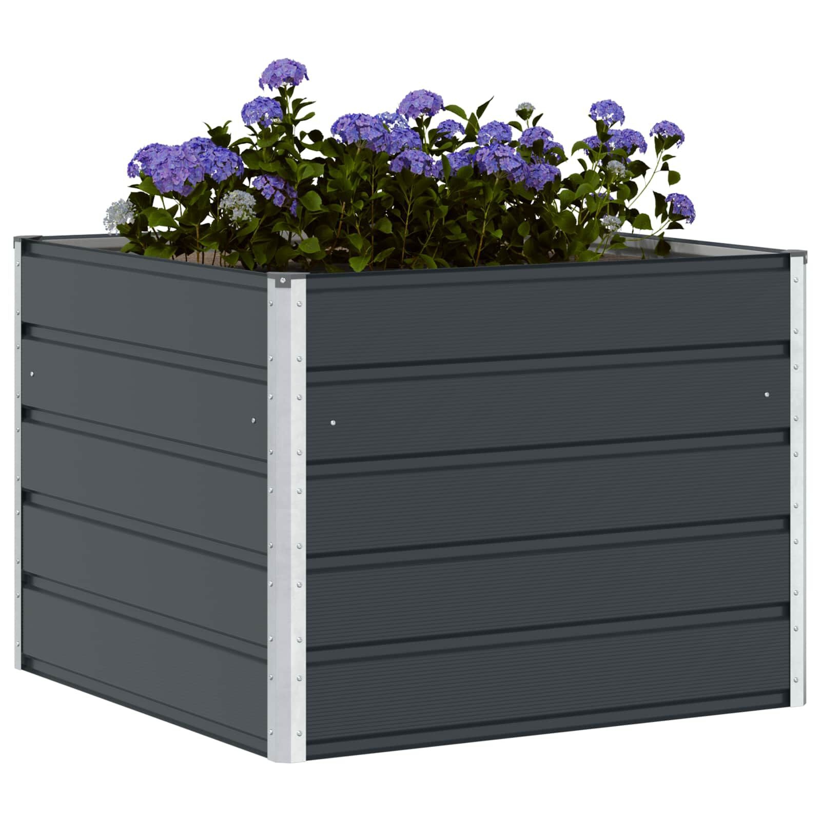 vidaXL Plantenbak Antraciet 100 x 100 x 75 cm Staal
