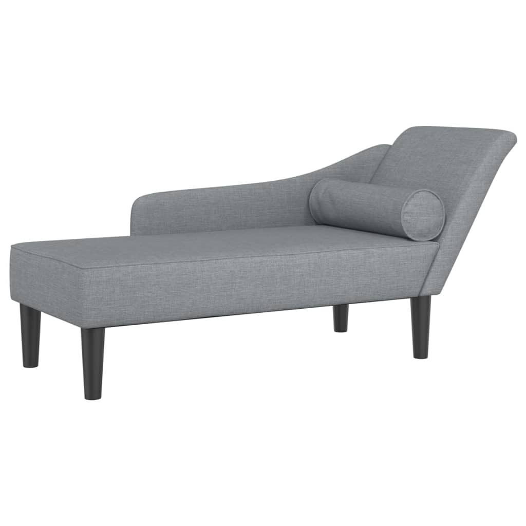 Lichtgrijze Chaise Longue met Kussens - 35% Korting
