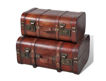 vidaXL Schatkisten 2 st vintage-stijl hout bruin