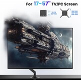 PUTORSEN 17-57 Inch Ultrawide Monitor Arm en TV Desk Mount, tot 27 kg, Premium Aluminium Single Monitor Arm Desk Mount met gasveer, stalen versterkingsplaat, VESA 75 x 75 tot 200 x 200 mm