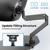 PUTORSEN 17-57 Inch Ultrawide Monitor Arm en TV Desk Mount, tot 27 kg, Premium Aluminium Single Monitor Arm Desk Mount met gasveer, stalen versterkingsplaat, VESA 75 x 75 tot 200 x 200 mm