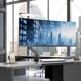 PUTORSEN 17-57 Inch Ultrawide Monitor Arm en TV Desk Mount, tot 27 kg, Premium Aluminium Single Monitor Arm Desk Mount met gasveer, stalen versterkingsplaat, VESA 75 x 75 tot 200 x 200 mm