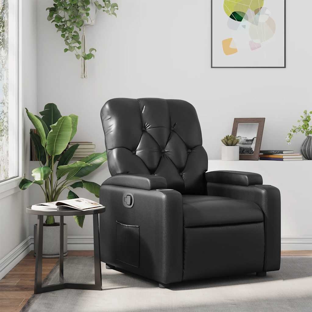Verstelbare Fauteuil Kunstleer Zwart - 35% Korting