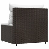 vidaXL Tuinmiddenbank met kussens poly rattan bruin