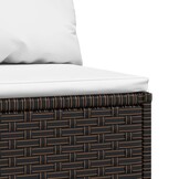 vidaXL Tuinmiddenbank met kussens poly rattan bruin