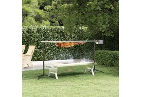 Barbecueplaat RVS 118x42x30,5 cm Zilver - 70% Korting