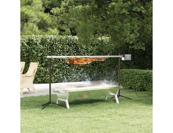 vidaXL Barbecueplaat 118x42x30,5 cm roestvrij staal zilverkleurig