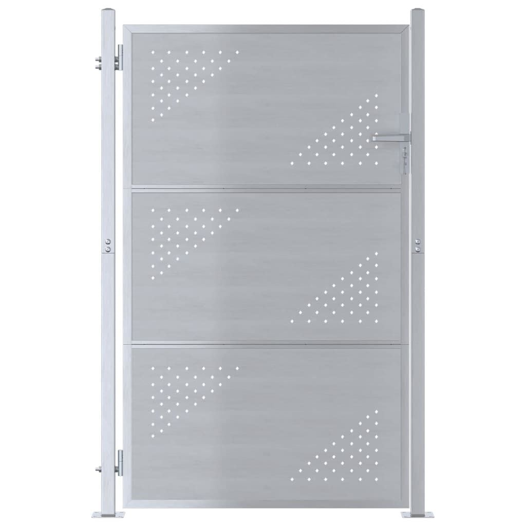 vidaXL Tuinpoort met slot Zilver 100 x 150 cm Roestvrij staal