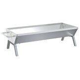 vidaXL Barbecueplaat 118x42x30,5 cm roestvrij staal zilverkleurig
