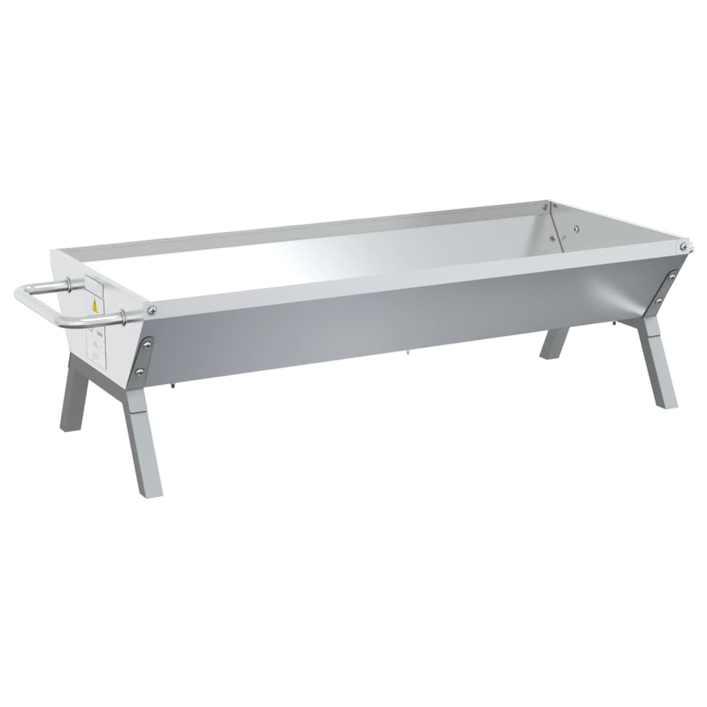 vidaXL Barbecueplaat 118x42x30,5 cm roestvrij staal zilverkleurig