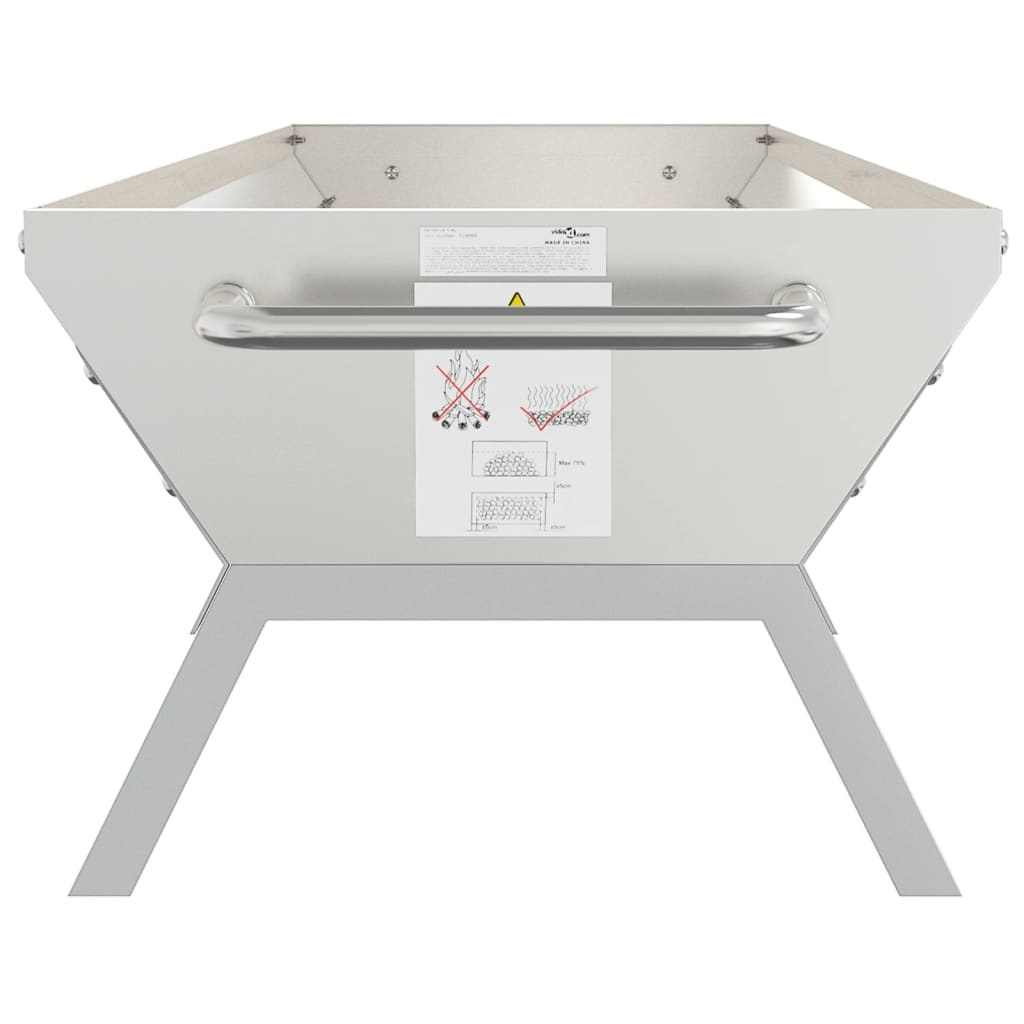 vidaXL Barbecueplaat 118x42x30,5 cm roestvrij staal zilverkleurig