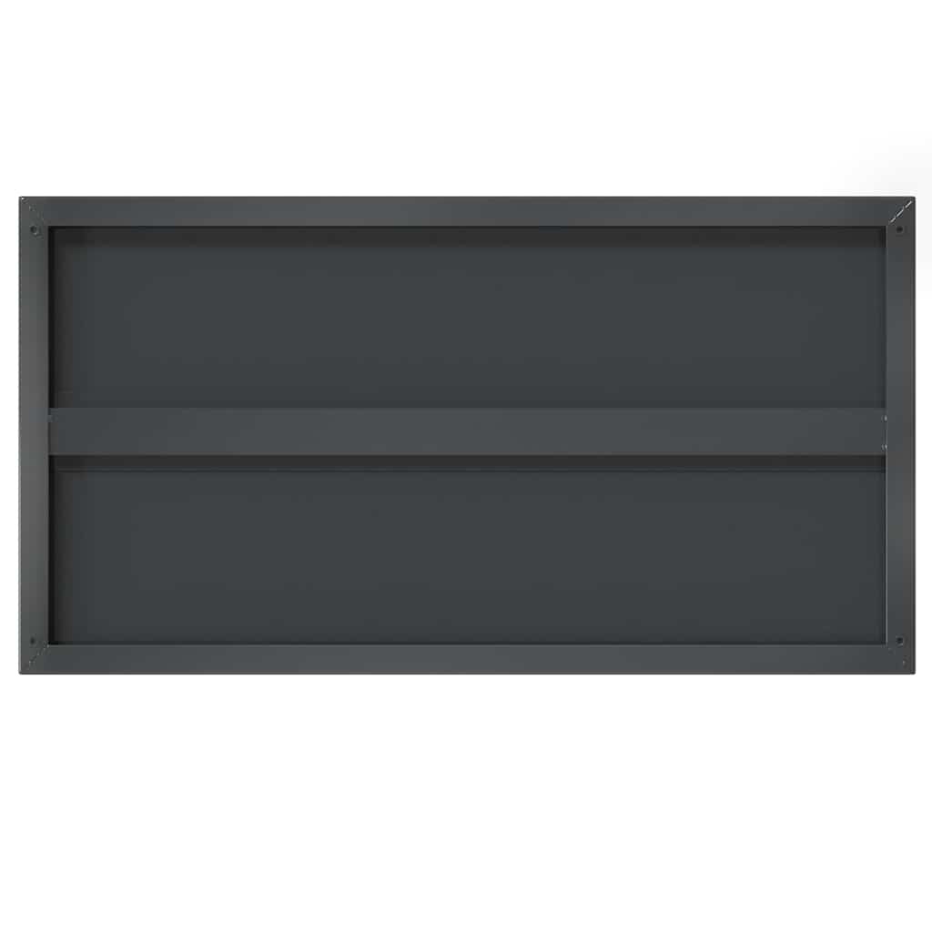 vidaXL Wandschappen 2 st 75x40x3 cm roestvrijstaal zwart