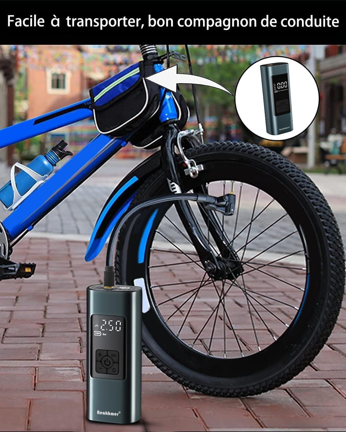 Neakhmer Mini Draagbare Luchtcompressor met Powerbank en LED Licht