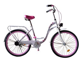 Meisjesfiets 24 inch Wit/Roze - 35% Korting