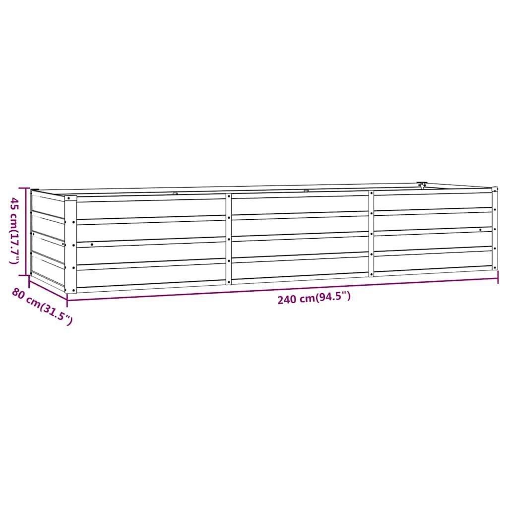Verhoogde Plantenbak Cortenstaal 240x80x45 cm - 29% Korting