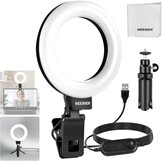 Ringlamp 5 inch voor Videoconferenties Streaming | CRI 97+ | 5 Kleurtemperaturen | 10 Dimniveaus