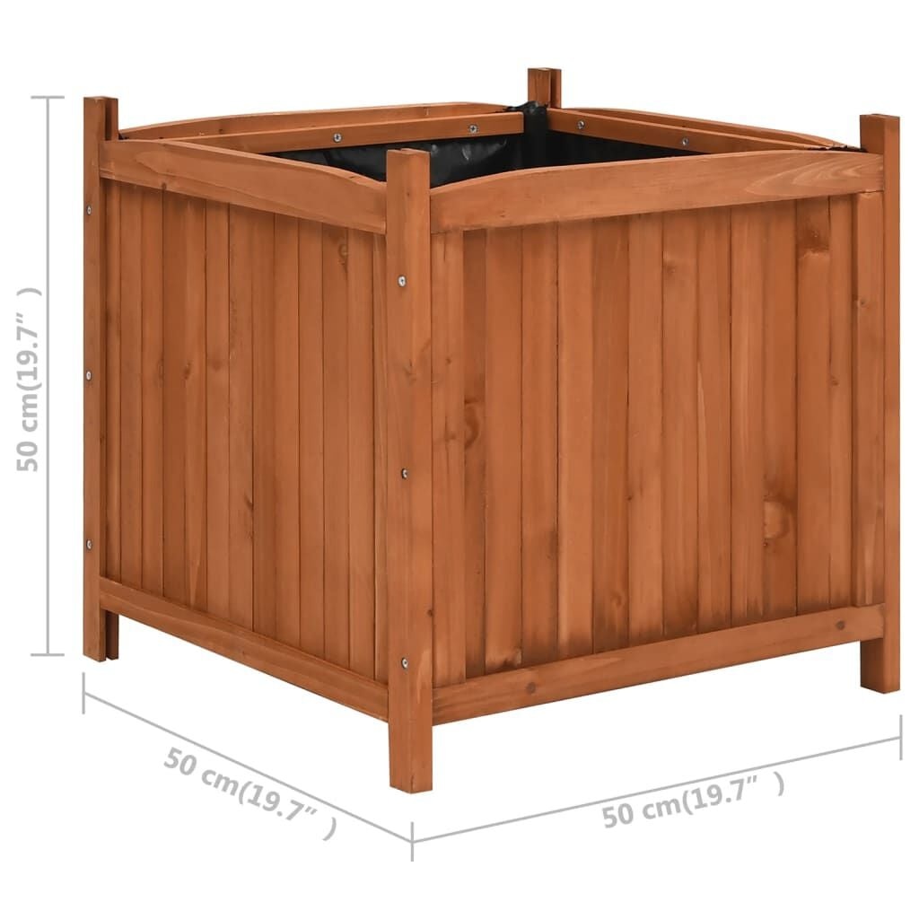 vidaXL Plantenbakken verhoogd 2 st 50x50x50 cm vurenhout