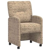 vidaXL Eetkamerstoelen met Wieltjes 2 st Faux suede leer Lichtgrijs