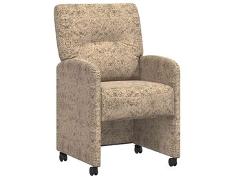 vidaXL Eetkamerstoelen met Wieltjes 2 st Faux suede leer Lichtgrijs