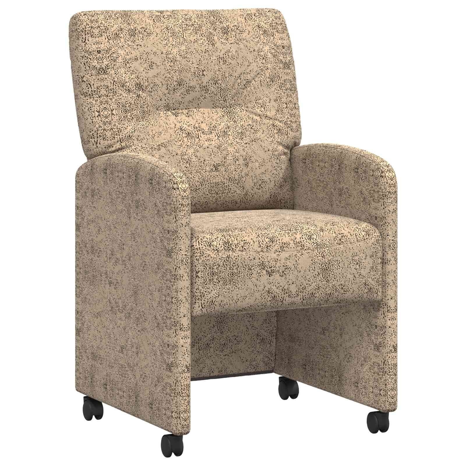 vidaXL Eetkamerstoelen met Wieltjes 2 st Faux suede leer Lichtgrijs