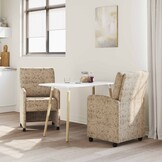 vidaXL Eetkamerstoelen met Wieltjes 2 st Faux suede leer Lichtgrijs