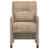vidaXL Eetkamerstoelen met Wieltjes 2 st Faux suede leer Lichtgrijs
