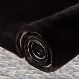 Vloerkleed organische vorm 120x180 cm zwart | Pluizig imitatie konijnenbont | Zacht voor woonkamer, slaapkamer | OEKO-TEX gecertificeerd