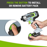 WORKPRO 20 V 2.0 Ah Lithium-ion Battery with Power Indicator, and Safe, Compatible with WORKPRO 20 V Cordless Power Tools, Drill, Impact Driver, Impact Wrench, Reciprocating Saw