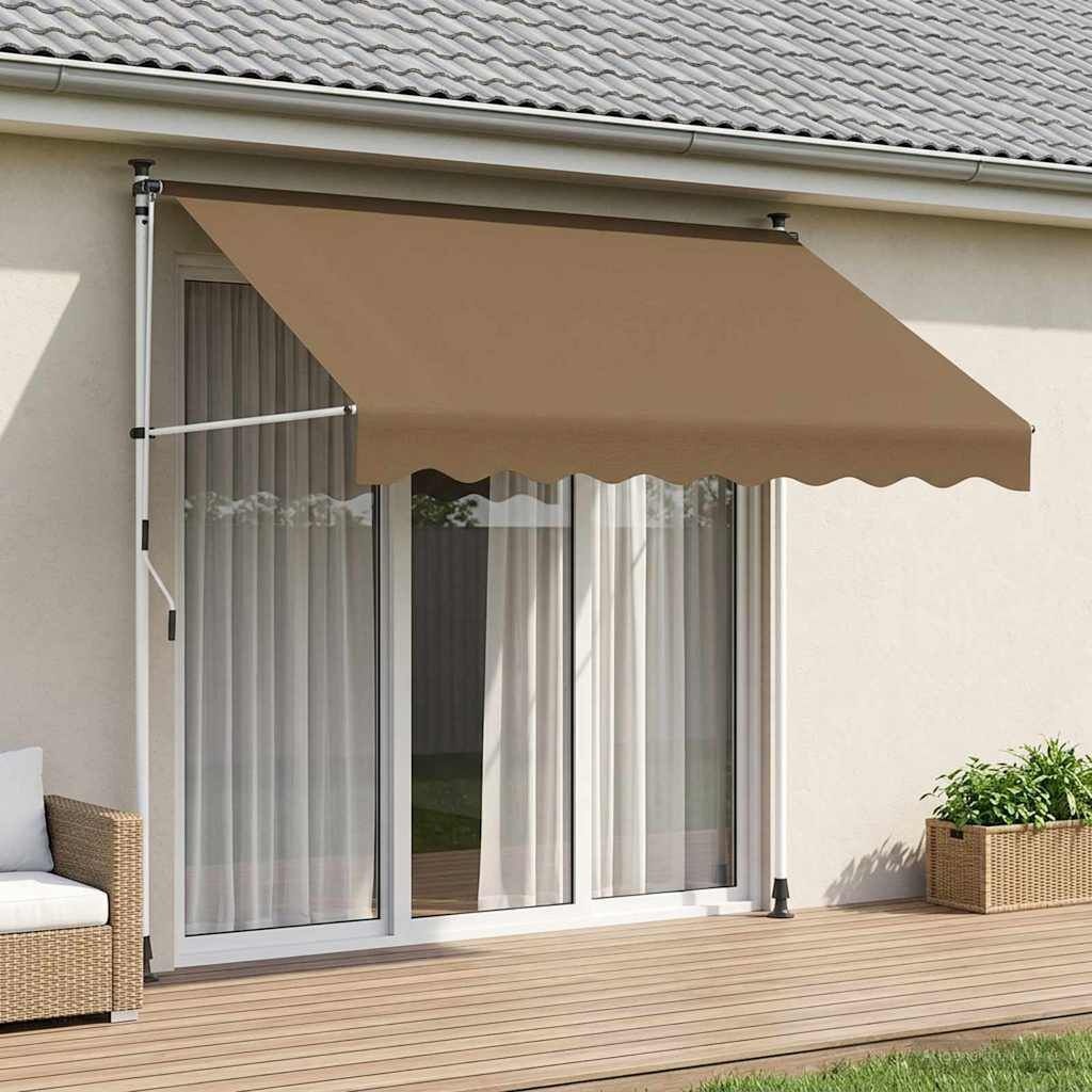 vidaXL Handmatig uitschuifbare luifel Beige 100 cm