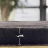 Vloerkleed organische vorm 120 x 180 cm zwart | Pluizig imitatie konijnenbont | Zacht | OEKO-TEX | Voor woonkamer & slaapkamer