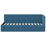 vidaXL Hoekbedframe met hoofdeinde Blauw 80 cm x 200 cm Fluweel