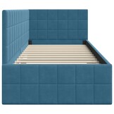 vidaXL Hoekbedframe met hoofdeinde Blauw 80 cm x 200 cm Fluweel