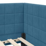 vidaXL Hoekbedframe met hoofdeinde Blauw 80 cm x 200 cm Fluweel