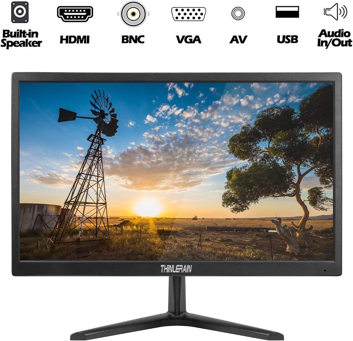 Computermonitor, 50,8 cm (20 inch), 1600 x 900, led-display, CCTV, met VGA/HDMI/AV/BNC/USB, geïntegreerde luidspreker, 5 ms responstijd, 60 Hz, VESA monteerbaar
