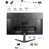 Computermonitor, 50,8 cm (20 inch), 1600 x 900, led-display, CCTV, met VGA/HDMI/AV/BNC/USB, geïntegreerde luidspreker, 5 ms responstijd, 60 Hz, VESA monteerbaar