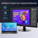 17 inch pc-monitor 1600 x 900 LED-beeldscherm computer monitor met VGA/HDMI/USB, geïntegreerde luidspreker, 5 ms, 60 Hz, VESA, zwart