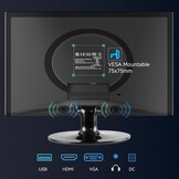 17 inch pc-monitor 1600 x 900 LED-beeldscherm computer monitor met VGA/HDMI/USB, geïntegreerde luidspreker, 5 ms, 60 Hz, VESA, zwart