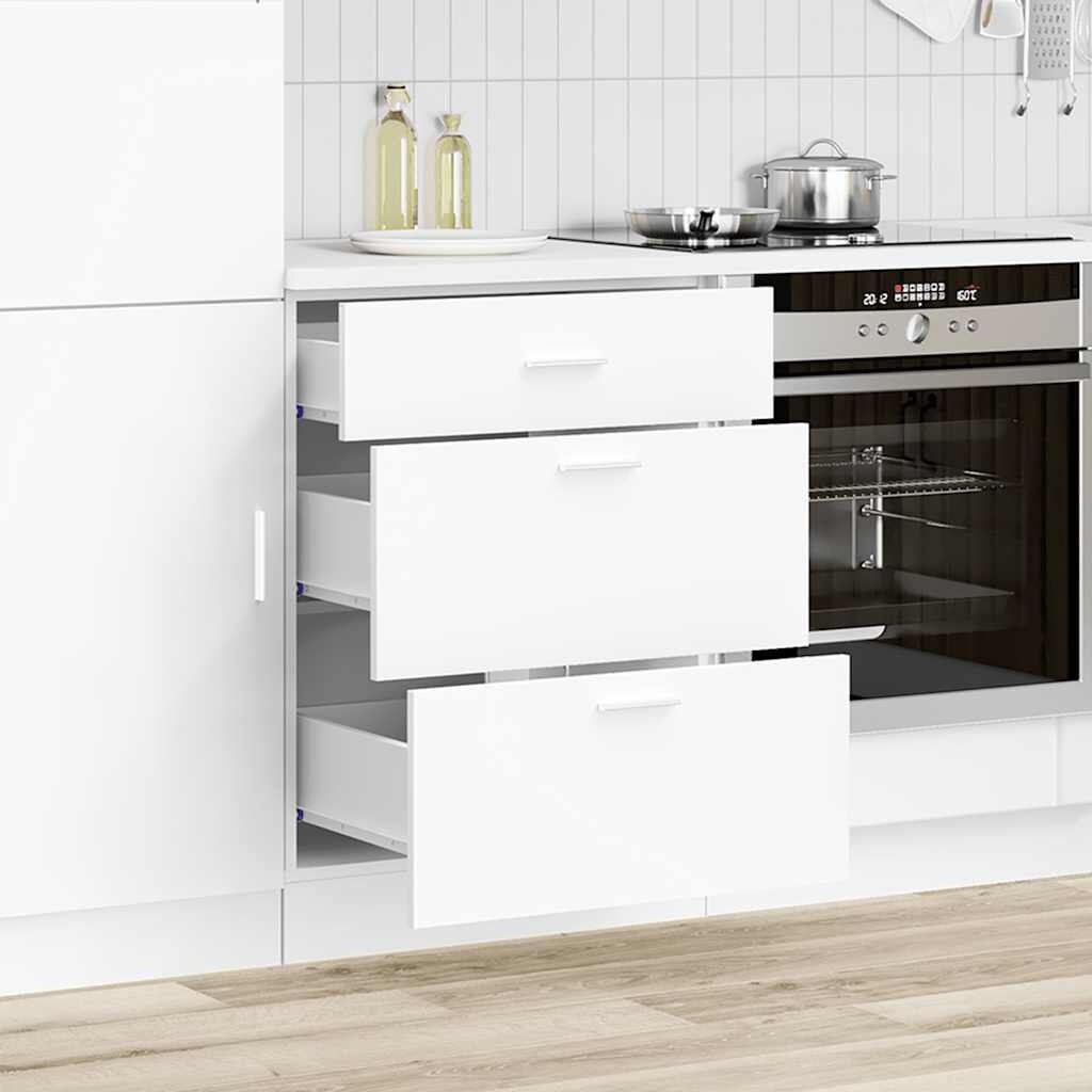 vidaXL Keuken onderkast bewerkt hout wit