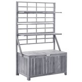 vidaXL Opbergbox met latwerk 99x55x160 cm massief acaciahout grijs