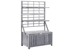 Opbergbox Acaciahout met Trellis - 99x55x160 cm - Grijs