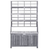 vidaXL Opbergbox met latwerk 99x55x160 cm massief acaciahout grijs