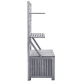 vidaXL Opbergbox met latwerk 99x55x160 cm massief acaciahout grijs