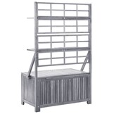 vidaXL Opbergbox met latwerk 99x55x160 cm massief acaciahout grijs