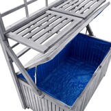 vidaXL Opbergbox met latwerk 99x55x160 cm massief acaciahout grijs